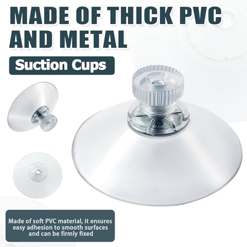 10 Pack 41mm Suction Cups with Screws Nut, Clear PVC Sucker Pads Holder, Strong Sucker Suction Cup Holder for Window, Bathroom Wall, Car Shade, Home Decoration - size: 41mm