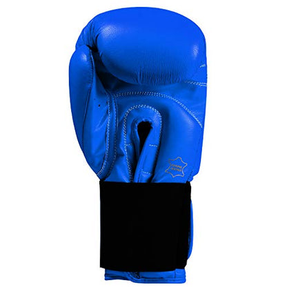 Title Classic Leather Elastic Training Gloves 2.0 - color: Blue, size: 16 oz