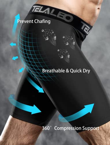 Compression Shorts Men Spandex Athletic Underwear Boxer Brief Base Layer - color: Black(2pcs)+blue(2pcs)+gray(1pcs), size: Small