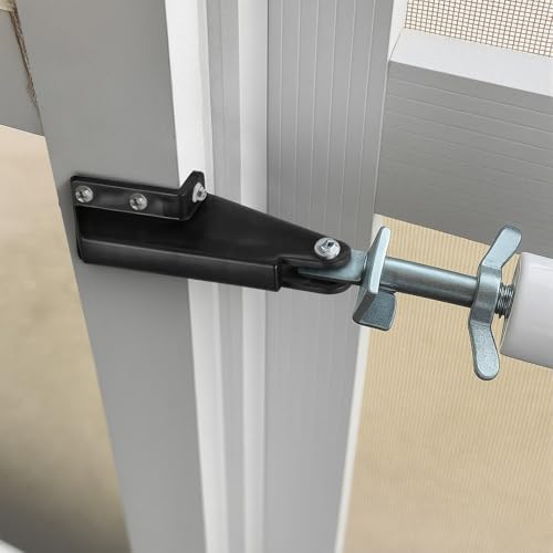 Nuanchu 2 Pack Screen Door Closer Bracket Storm Hardware Replacement Post Jamb Bracket Plastic Replacement Parts for Door Closers(Black)