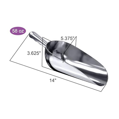 Elsa - 58-Ounce Aluminum Ice Scoops (Set of 2), Cast Aluminum Utility Scoops, Food-Grade, Good for Home and Commercial Use, NOT Dishwasher-Safe, Hand-Wash Recommended