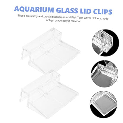 BESPORTBLE 32pcs Acrylic Aquarium Lid Clips Fish Tank Cover Bracket Easy Install Rimless Tank Support High Strength Clips for Fish Aesthetic