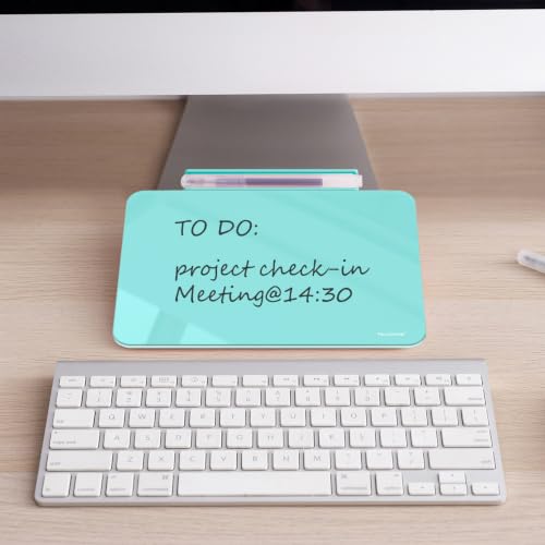 Small Desktop Whiteboard - Glass Dry Erase Board 8 X 6 Inches Tabletop Easel Whiteboard with Stand, Desk Board Buddy for Artist, Teacher and Student - color: 8 X 6 Inches - Light Blue