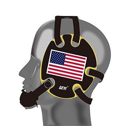 Wrestling Headgear with USA and Flag Wraps (Yellow, Adult) - color: Yellow, size: Adult