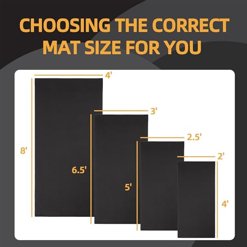 Fitvids High Density 1/4-Inch Thick Gym Equipment Mat, Non-Slip Floor Protection for Heavy Exercise, Treadmill and Bike Mat in Multiple Sizes - size: 72"L x 48"W x 0.3"Th