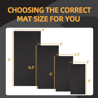 Fitvids High Density 1/4-Inch Thick Gym Equipment Mat, Non-Slip Floor Protection for Heavy Exercise, Treadmill and Bike Mat in Multiple Sizes - size: 72"L x 48"W x 0.3"Th
