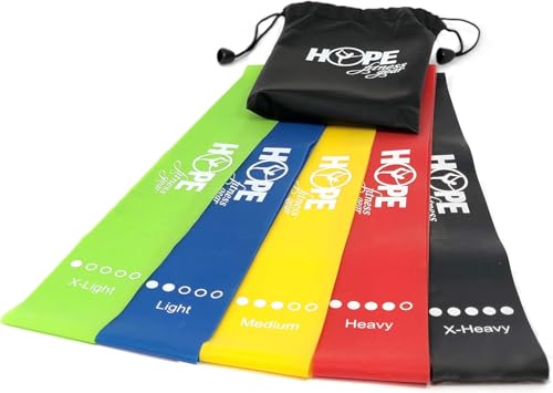 Mini Resistance Bands Set, 5 Booty & Loop Bands for Glutes, Legs & Full-Body Workouts, Includes Carry Bag and Exercise Guide, Heavy-Duty and Portable for Home
