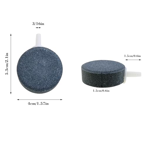 Disc Bubble Stone 1.5 Inch, Oxygen Diffuser Airstone, Suitable for Nano Air Pump, Fish Tank, Bucket, Small Pond and DWC Reservoir, 4-Pack