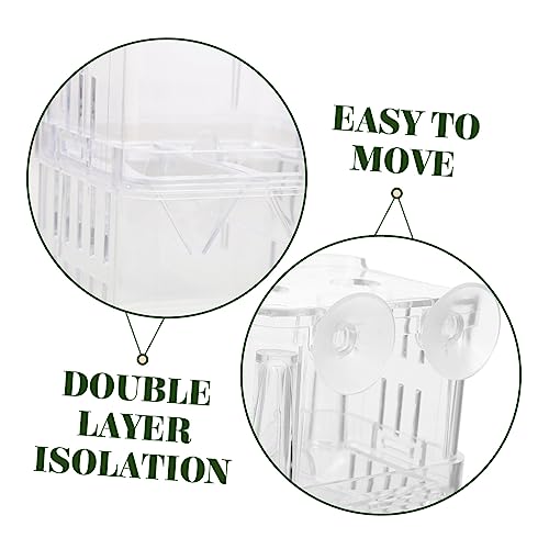 Kisangel 4pcs Fry Hatchery Incubator Small Fish Breeding Box Double-Layer Aquarium Isolation Container for Guppies and Betta