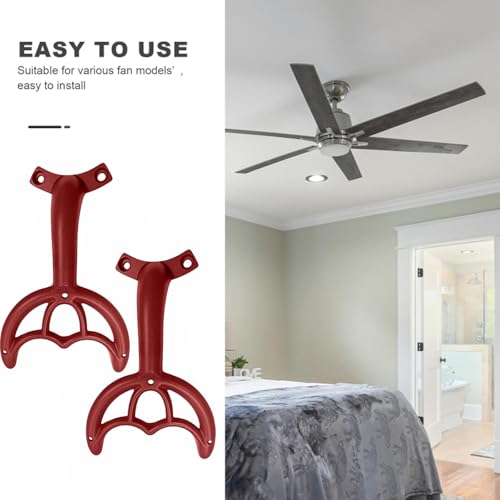 5 Pcs 52’’Ceiling Fan Blades Arms Replacement,Ceiling Fan Blades Arms Replacement Parts Mounting Bracket Kit for Replacing The Worn Fan Blades,Keep The Balance and Good Performance (Red) - color: Red