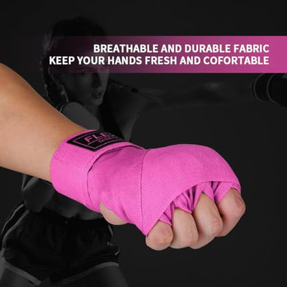 Flex Boxing Hand Wraps - 236 Inch/6M Extra Long for Premium Protection and Ultimate Performance - color: Pink