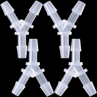 4 Pcs Plastic Hose Splitter, Y Shaped 3 Way Plastic Tubing Joint Splicer for Oxygen Tubing Pipe Household Fuel Gas Liquid Air (1/8") - size: 1/8" (4 Pcs)