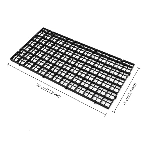 Aquarium Fish Tank Divider Plastic Egg Crate Aquarium Filter Bottom Tray Plastic Grid (S 6pcs Black) - size: S 6pcs Black