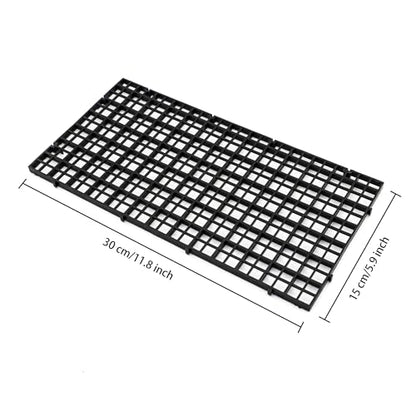 Aquarium Fish Tank Divider Plastic Egg Crate Aquarium Filter Bottom Tray Plastic Grid (S 6pcs Black) - size: S 6pcs Black