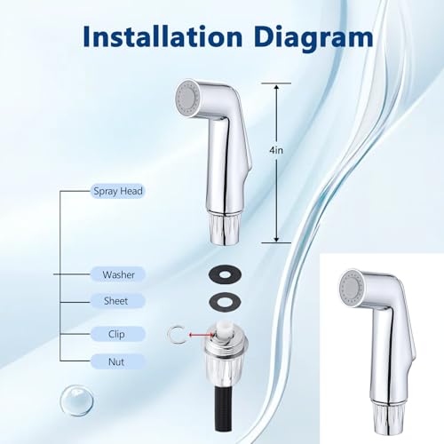 Kitchen Sink Sprayer Replacement,Universal Fit Sink Spray Attachment,Sprayer For Kitchen Sink,Kitchen Faucet Sprayer Replacement Compatible With Delta, Moen, Kohler OEM Brand(Chrome) - color: Chrome