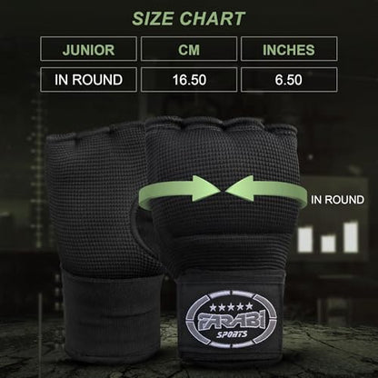 FARABI Kids Hybrid Boxing Inner Gloves Punching Boxing Gloves - color: All Black (Pack of 2)