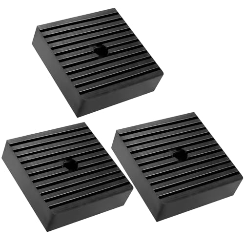 Solid Shock Rubber Pads,Heavy Duty Square Rubber Block for Air Compressor, Anti Vibration Isolation Mats for Air Conditioner Washer Dryer Treadmill Shock Absorbing - 3 Pack 4"x4"x1.2"