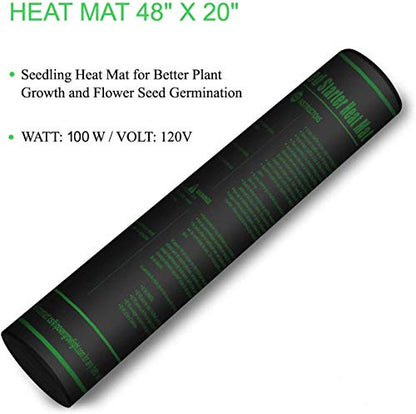 iPower 2-Pack 10" x 20" and 48" x 20" Seedling Heat Mats for Plant Germination and Hydroponics