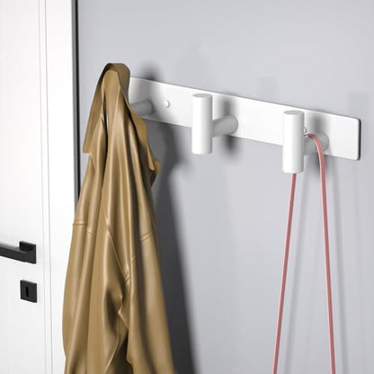 PMMASTO Wall Mounted Coat Rack, White- 3 Hooks, 1 Pack, T Shape - color: White, size: 3 "T" Hooks, 1PACK