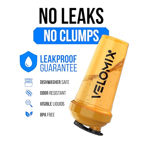 VELOMIX 2 Pack 28oz Protein Shaker Bottle for Protein Mixes, Golden Stone - color: B1) Yellow and Black