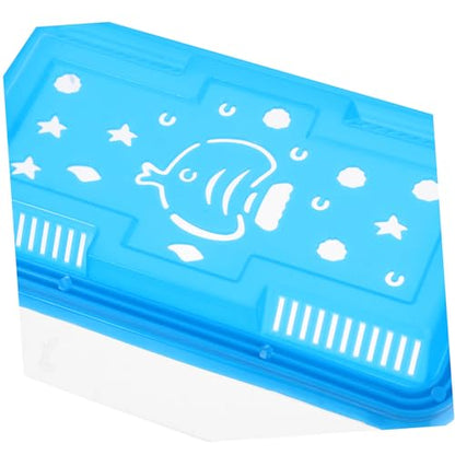 Abaodam 4Pcs Portable Mini Plastic Turtle Tank with Handle Transparent Fish Breeding Box for Small Fish Turtles Reptiles and Hamsters Decorative and Convenient Pet Carrier