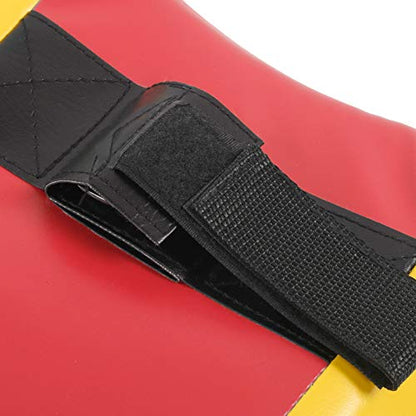 Taekwondo Block Target, Kickboxing Training Equipment, Curved Kick Pad with High - Density Sponge and PU Leather for Adults and Kids, Ergonomic Hand Guard for Martial - color: Red Yellow