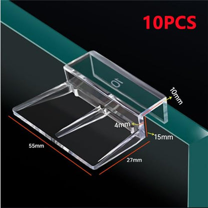 MOUDOAUER Rimless Aquarium Cover Clip, 10Pcs Fish Tanks Glass Cover Clip Aquarium Glass Cover Support Bracket Holders, Pack of 10 - size: 10MM