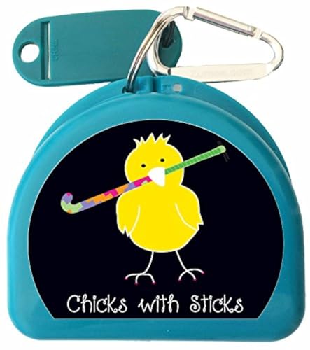 Field Hockey (Aqua) Mouthguard case Mouth Guard Case Retainer Case - Field Hockey Chick - color: Aqua