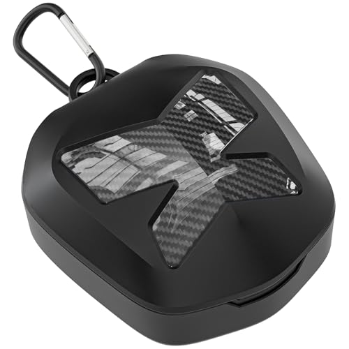 ARGOMAX Mouth Guard Case with Clip, Ventilated Hard Shell - color: Black+carbon Fiber Coating.