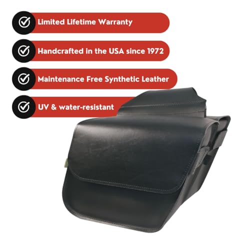 Willie & Max Handcrafted Compact Slant Motorcycle Saddlebag Set 58801-00 - size: Compact