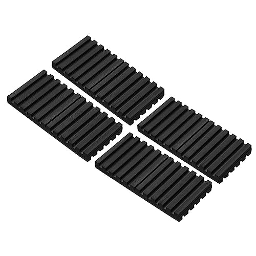 PATIKIL Rubber Anti-Vibration Pads, 4 Pcs Vibration Isolation Mats 4" x 2" x 0.4" for HVAC, Air Conditioner, Air Compressor, Washer Dryer, Black