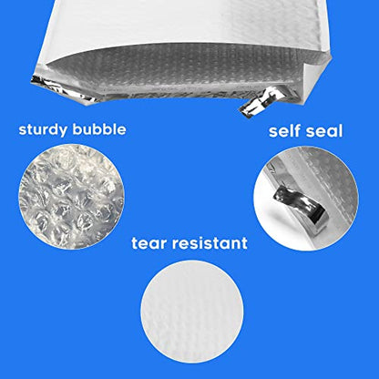 The Boxery 4x8" #000 Poly Bubble Mailers 500 Pack, Padded Envelopes, Self Seal, Waterproof Shipping Bags for Shipping & Packaging - size: #000 4x8'' (500)