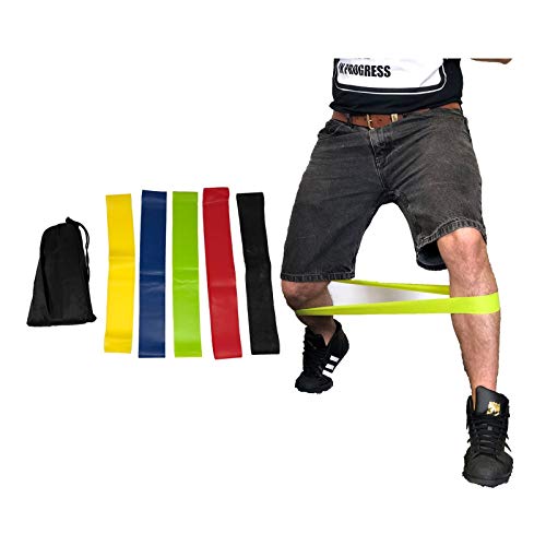 Waloo Resistance Loop Bands Fitness Exercise Bands Workout Bands for Legs and Butt, Physical Therapy, Rehab, Stretching, Strength Training, Yoga, Pilates, Set of 5