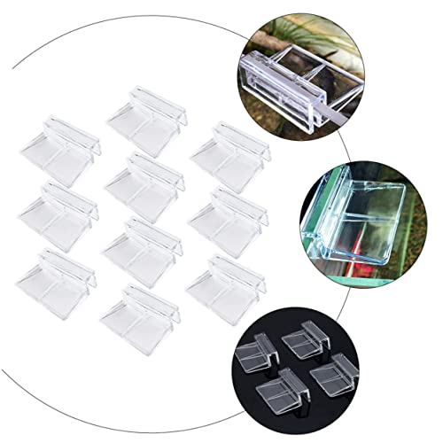 FRCOLOR 20pcs Aquarium Stand Support Brackets Acrylic Fish Tank Cover Clips Fish Tank Rack Holders