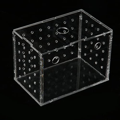 Fish Breeder Box, Aquarium Fish Breeding Box, High Transparency Acrylic Hatchery Incubator Tank with Suction Cups for Baby Fish Shrimp Clownfish Isolation and Rearing (9 * 6 * 7CM) - size: 9*6*7CM