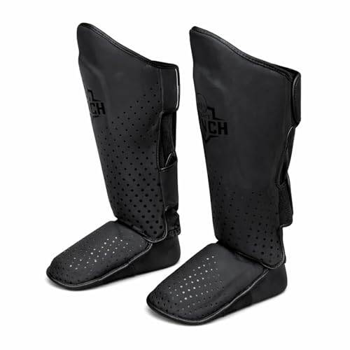 Martial Arts Shin Guards, Leg Protection for MMA, Kickboxing Training Instep Protection, Muay Thai Martial Arts Sparring Training Gear - color: Black, size: Medium