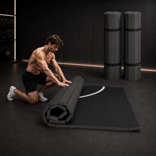 Professional Flexi-Roll Wrestling Mat – High-Density Shock Absorption for BJJ, Judo, MMA & Jiu Jitsu – Portable 1.2-Inch Thick Home Gym Training Flooring for Martial Arts & Yoga - size: NEW-6.6' X 10'