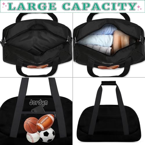 Custom Sports Football Basketball Baseball Duffel Bag, Solid Black - color: Color 20