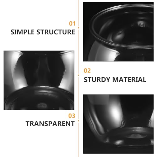 balacoo Transparent Plastic Fish Bowl Round Aquarium Tank for Goldfish Turtles Small Reptiles Home Office Decor Easy to Clean Durable