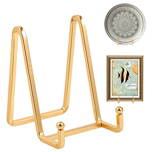 Plate Holder Easel Display Stand - 4.5 inch Metal Plate Stands for Display - Tabletop Picture Stand - Gold Iron Easels for Display Pictures | Photo Frames | Book | Decorative Plates | Plaque -2 Pack - size: 4.5 inch-2