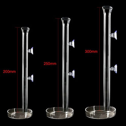 1PCS 200MM Aquarium Feeding Tube Fish Feeder Tube Clear Glass Shrimp Feeder with Glass Dish for Fish Tank Aquarium