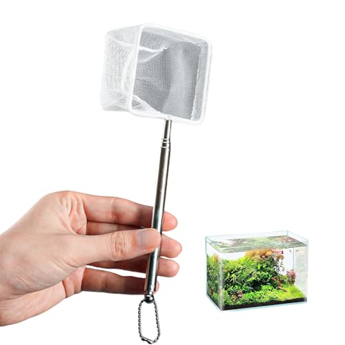 Extendable Fish Handling Tool with Ergonomic Grip Stable Construction Fishing Net for Aquariums and Fishtanks Fishtanks Net - color: Square, size: Small
