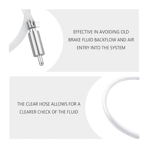 Car Brake Bleeder Hose with One Way Check Valve,Durable Brake Fluid Bleeder Hoses Replacement,Universal Brake Bleeder Tool Car Accessories for Car Motorbike Bike (1 Set)