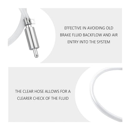 Car Brake Bleeder Hose with One Way Check Valve,Durable Brake Fluid Bleeder Hoses Replacement,Universal Brake Bleeder Tool Car Accessories for Car Motorbike Bike (1 Set)