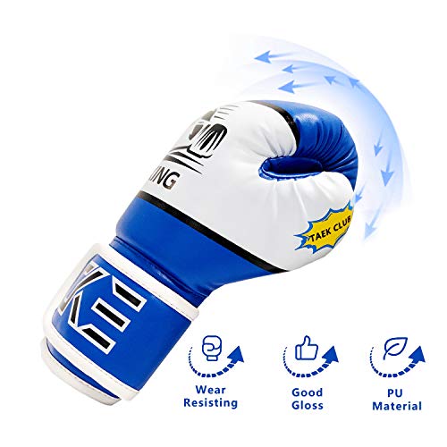CKE Boxing Gloves for Kids Ages 5-12, Beginner Punch Bag Training Gloves - color: BLUE