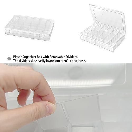 1 Pack Plastic Organizer Container Box, 36 Grids Clear Plastic Parts Organizer Box, for Beads, Art DIY, Crafts, Jewelry, Fishing Tackle with Label Stickers