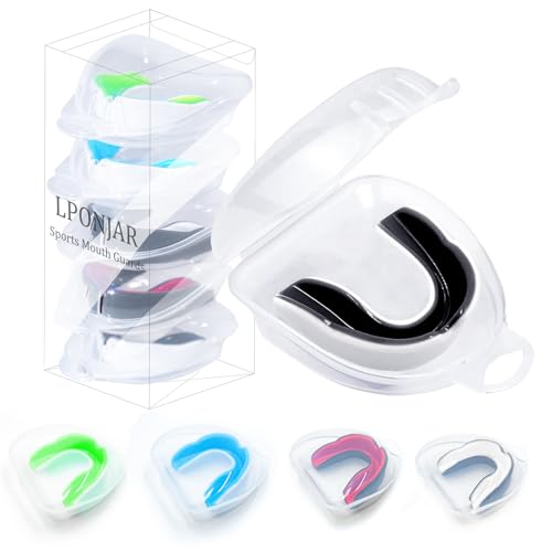 LPONJAR Moldable Sports Mouth Guard for Toddler Kids Youth, 5 Pack - size: Small (under 7 Year old)