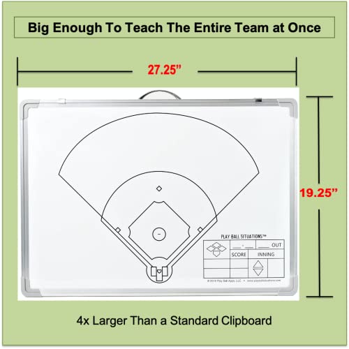 Play Ball Situations Magnetic Dry Erase Baseball Whiteboard for Coaches
