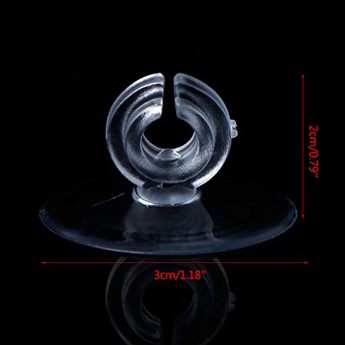 Soft Suction Cup Holders,10 Pieces Aquariums Diameter 1.2inch Clear Sucker with Clip Fishtanks Pipe Hose Tube Holders
