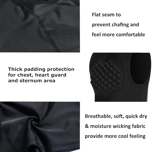 Topeter Baseball Chest Protector Shirt for Youth Kids, Heart Guard Sternum Protection Tank Tops for Goalies Catchers - size: Medium, style: Padded